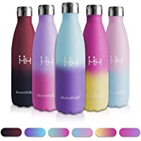 Los mejores  - HoneyHolly Botella de Agua Acero Inoxidable 350-500-650-750ml- Aislamiento de Vacío de Doble Pared- Botellas de Frío…